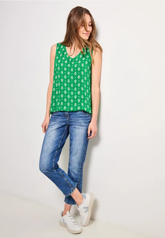 Top mit Minimalprint fresh green