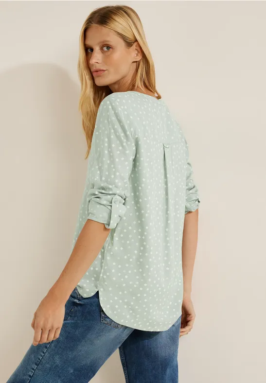 Bluse mit Punktemuster clear sage green