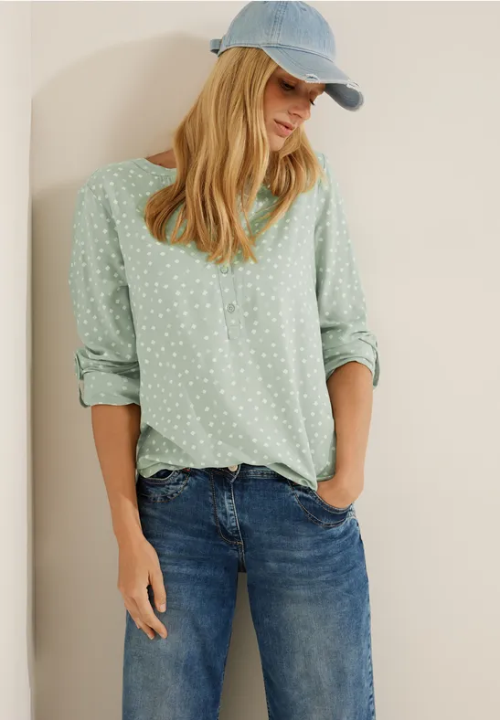Bluse mit Punktemuster clear sage green