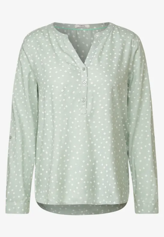 Bluse mit Punktemuster clear sage green