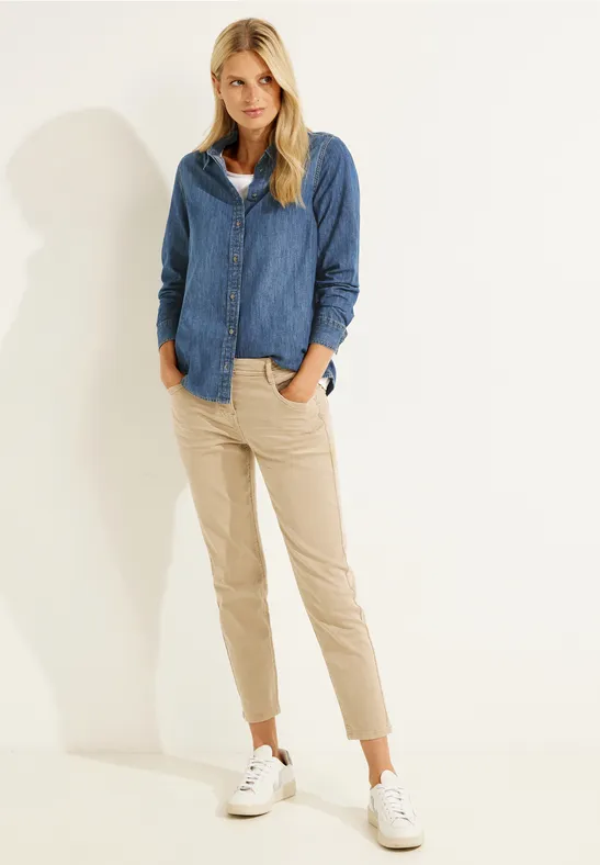 Jeansbluse in Blau mid blue wash