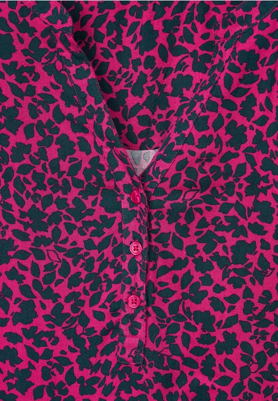Bluse mit Minimalprint cool pink