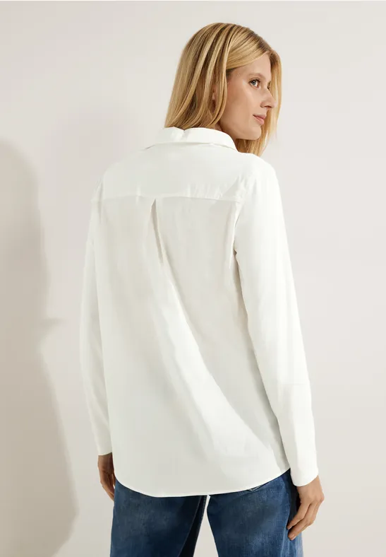 Splitneckbluse mit Kragen vanilla white