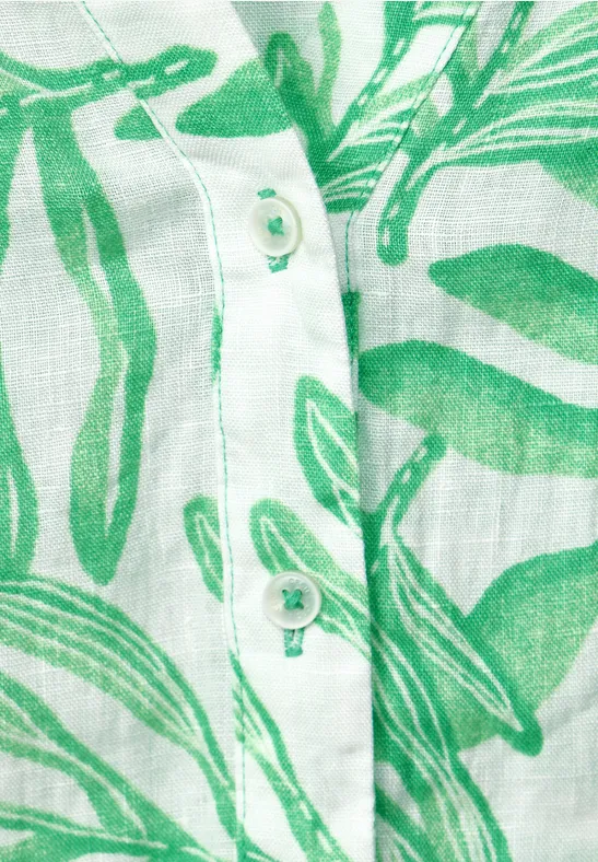Leinenbluse mit Print juicy apple green
