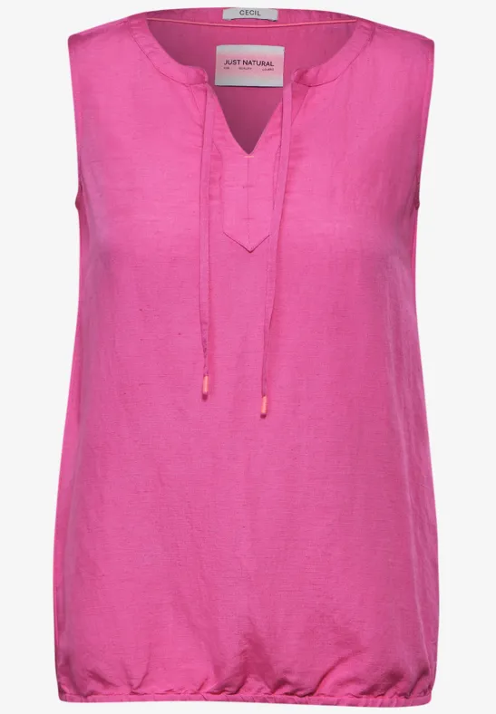 Chemisier à nœud en crêpe bloomy pink