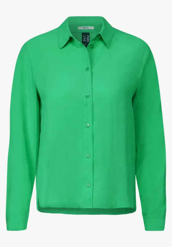 Korte shirtblouse celery green