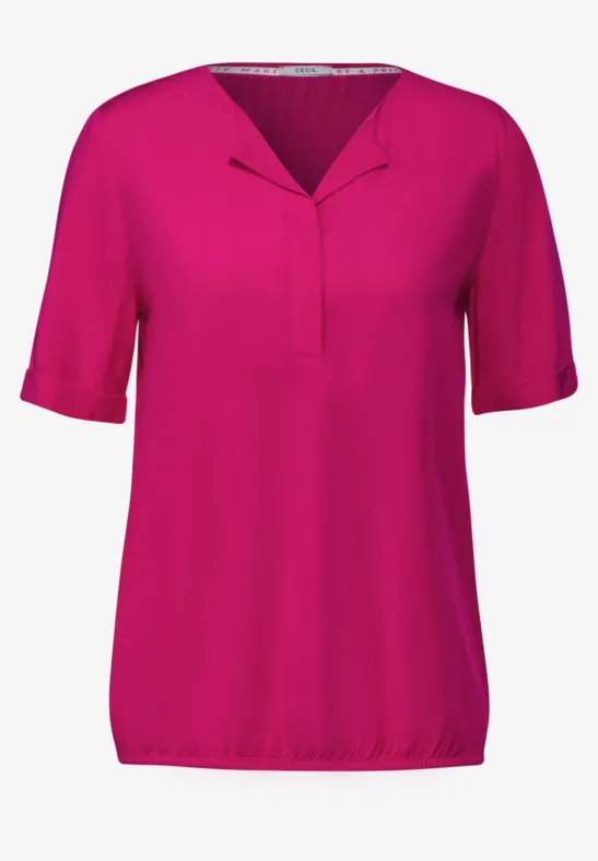 Bluse mit Klappkragen pink sorbet