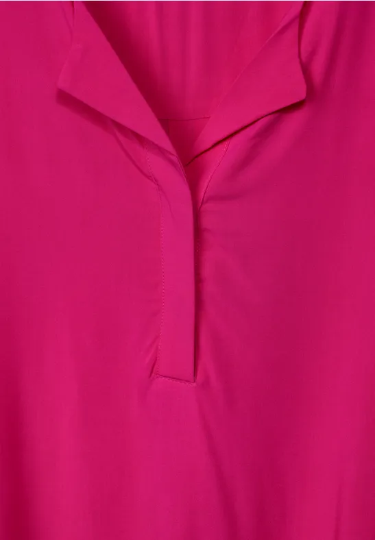 Bluse mit Klappkragen pink sorbet