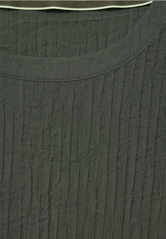 Blouseshirt met structuur cool khaki