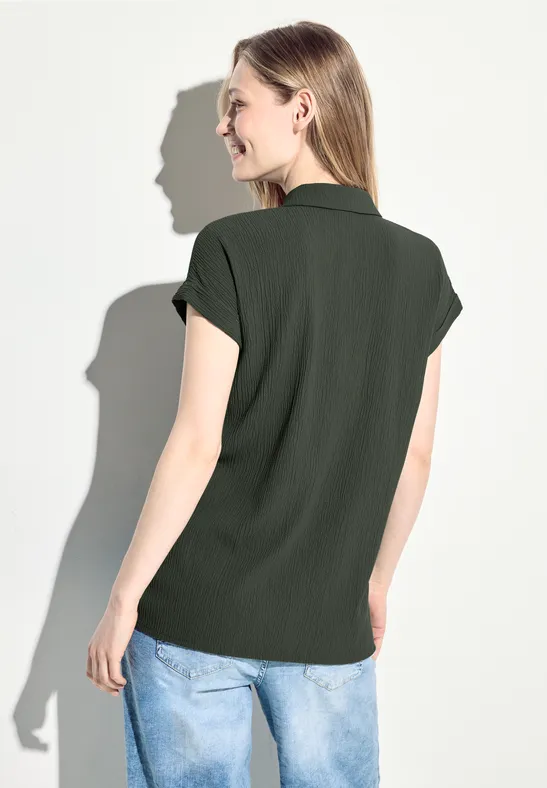 Blouse met structuur cool khaki