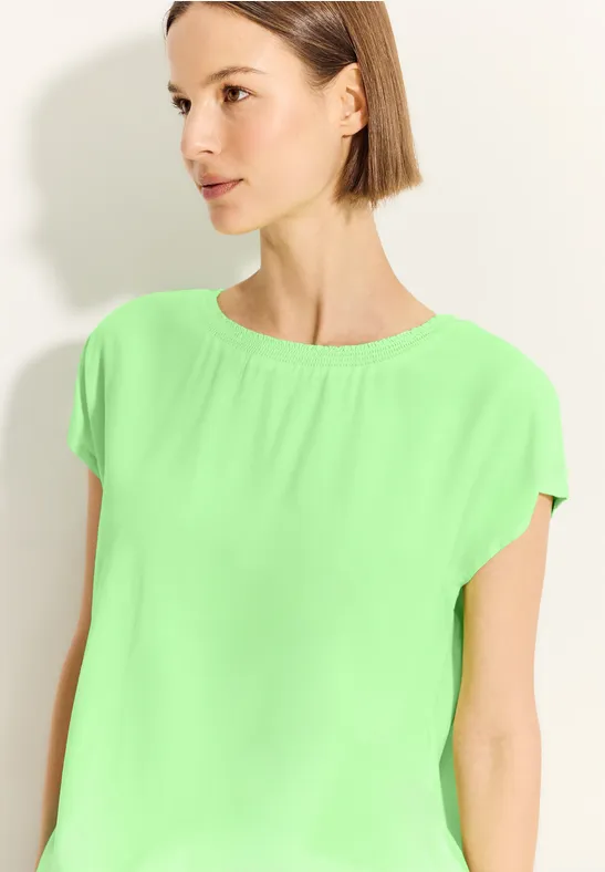 Bluse mit Raffung matcha lime