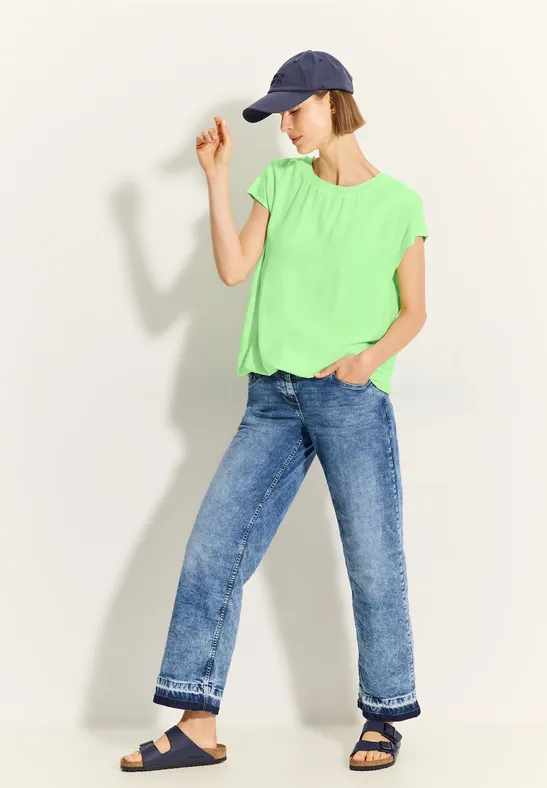 Bluse mit Raffung matcha lime