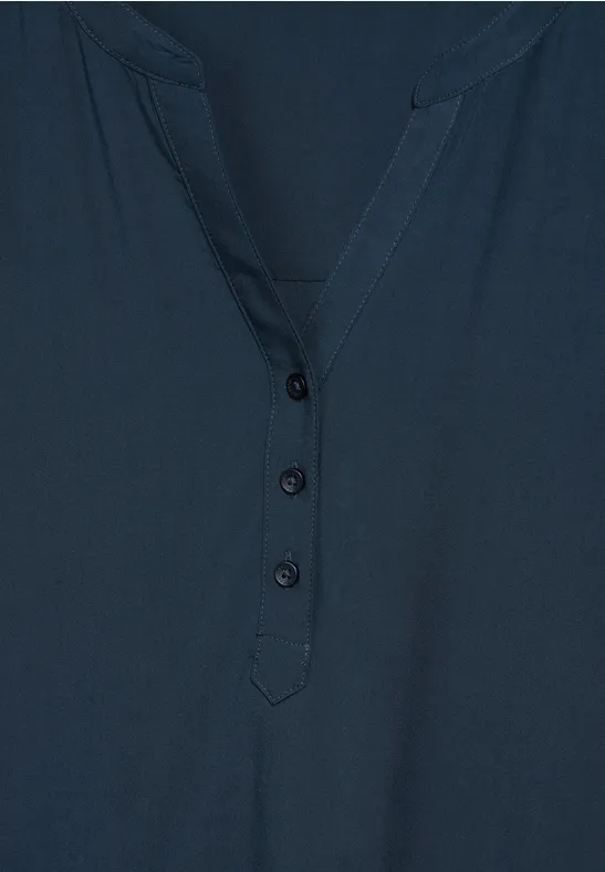 Bluzka z wiskozy dark petrol blue