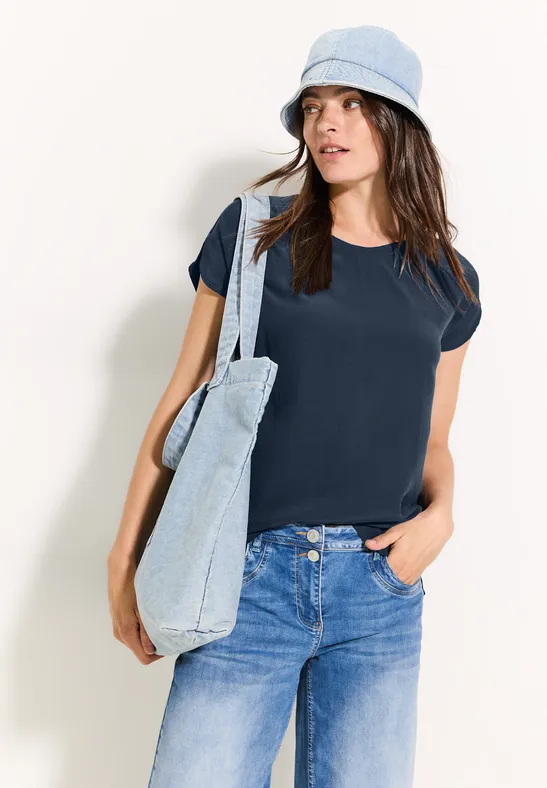 Chemisier en viscose aérée dark petrol blue