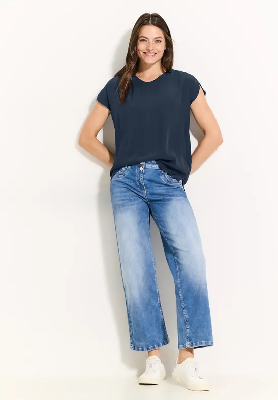 Chemisier en viscose aérée dark petrol blue