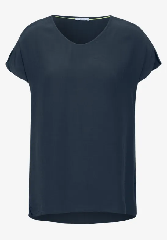 Chemisier en viscose aérée dark petrol blue