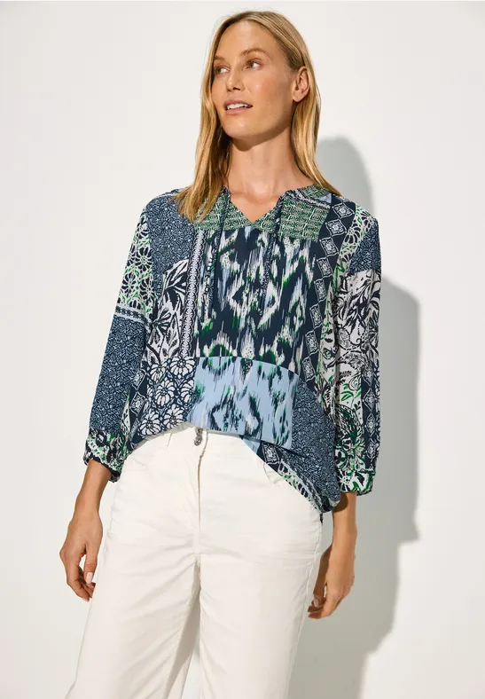 Chemisier à imprimé patchwork dark petrol blue