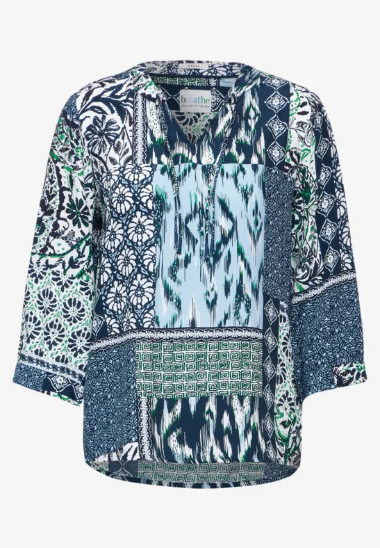 Chemisier à imprimé patchwork dark petrol blue