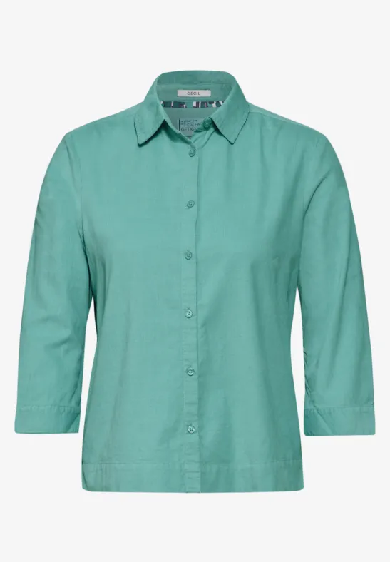 Blouse courte en velours côtelé adriatic green