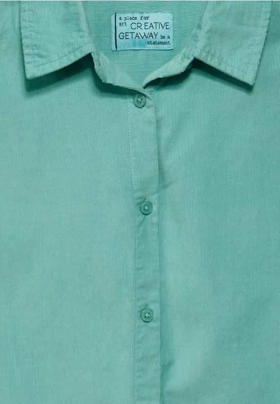 Blouse courte en velours côtelé adriatic green