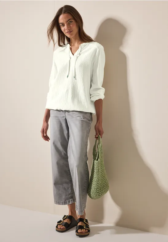 Strukturbluse vanilla white