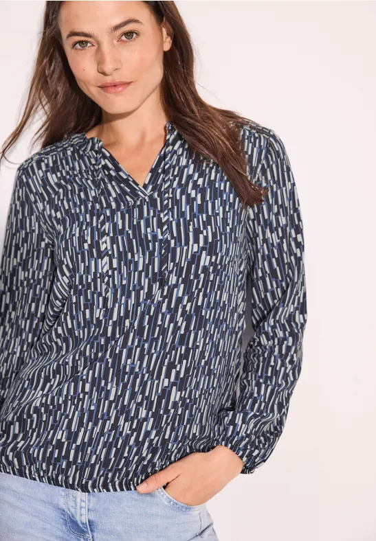 Bluse mit Smock-Detail universal blue