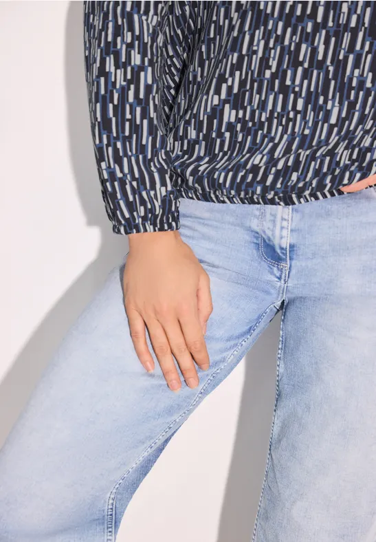 Bluse mit Smock-Detail universal blue