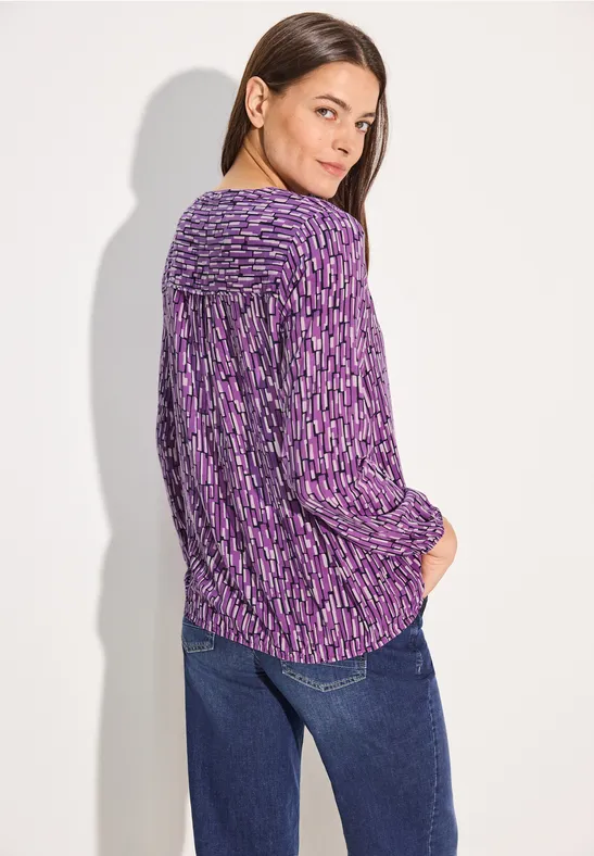 Bluse mit Smock-Detail iced violet
