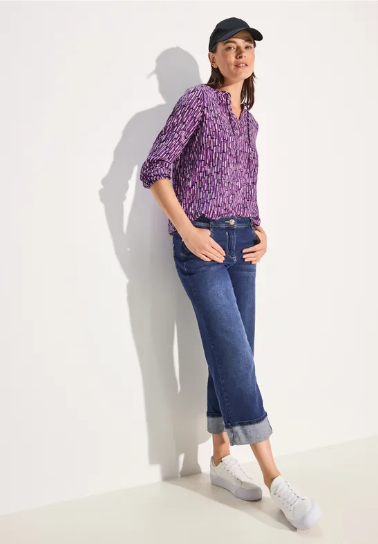 Bluse mit Smock-Detail iced violet