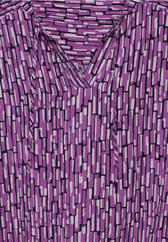 Bluse mit Smock-Detail iced violet