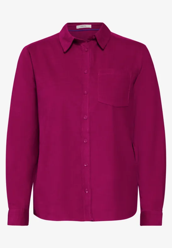 Chemisier en velours côtelé jewel pink