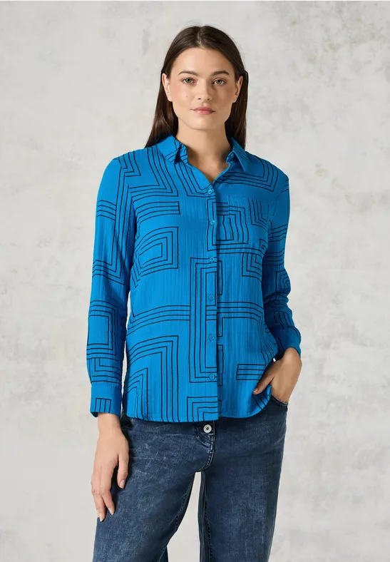 Blouse en mousseline dynamic aqua blue