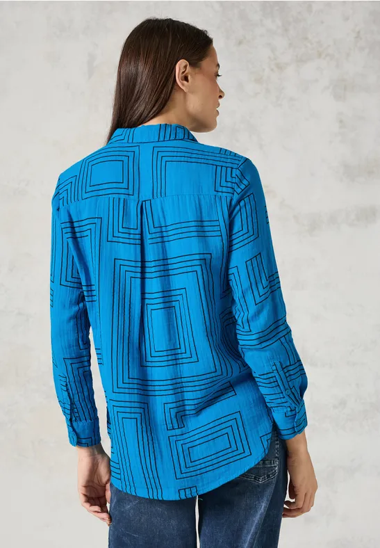 Blouse en mousseline dynamic aqua blue