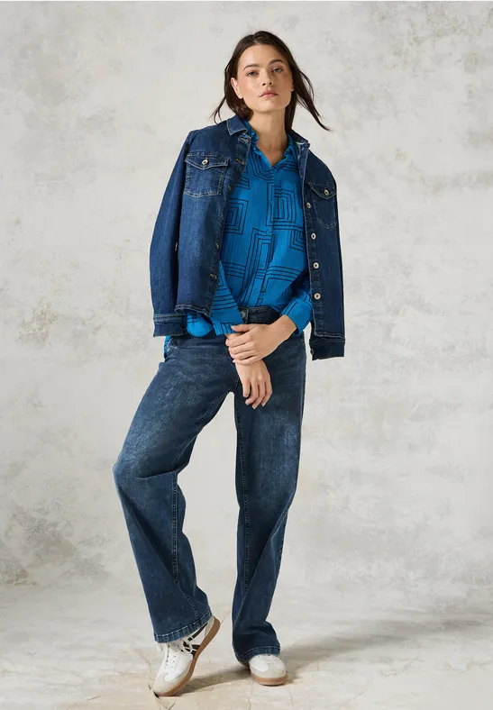 Blouse en mousseline dynamic aqua blue