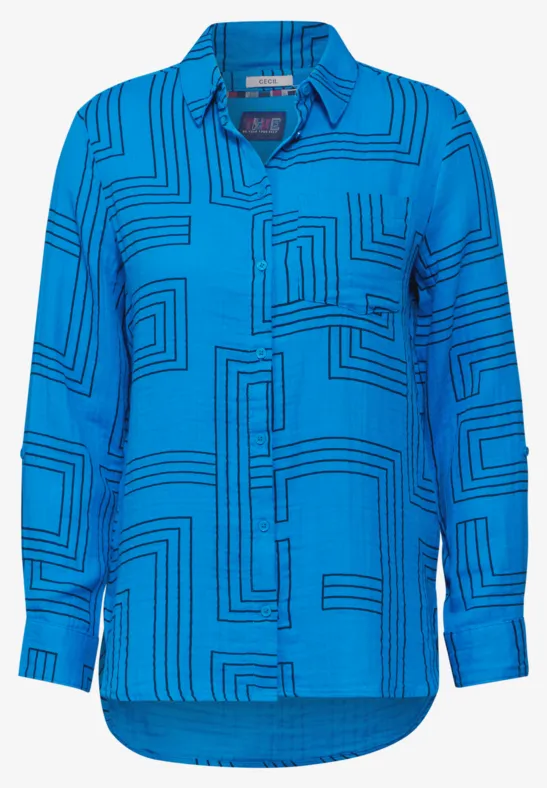 Blouse en mousseline dynamic aqua blue