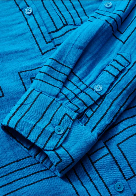 Blouse en mousseline dynamic aqua blue