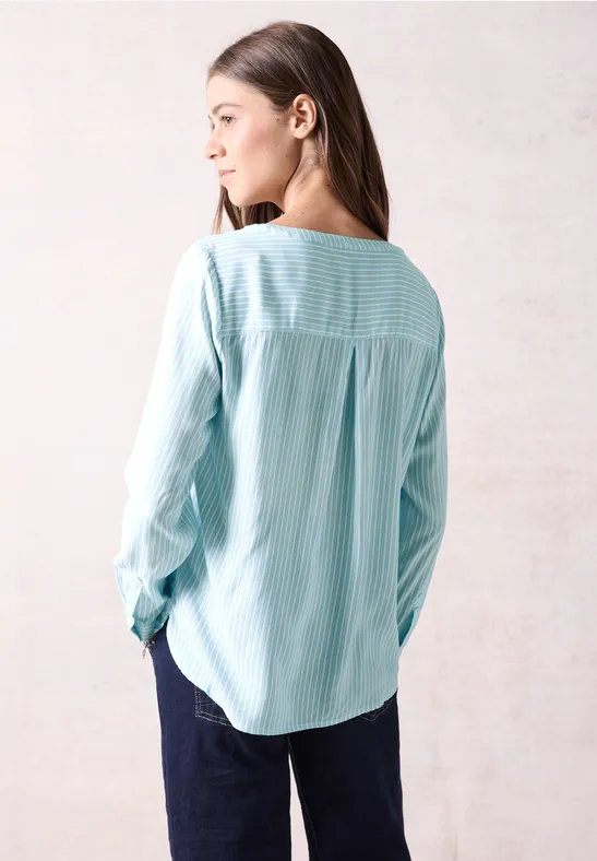 Blouse à rayures turquoise