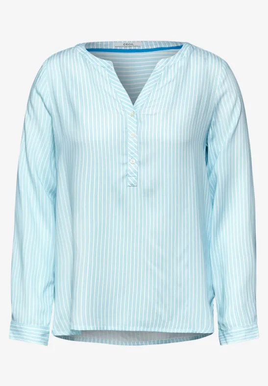 Blouse à rayures turquoise