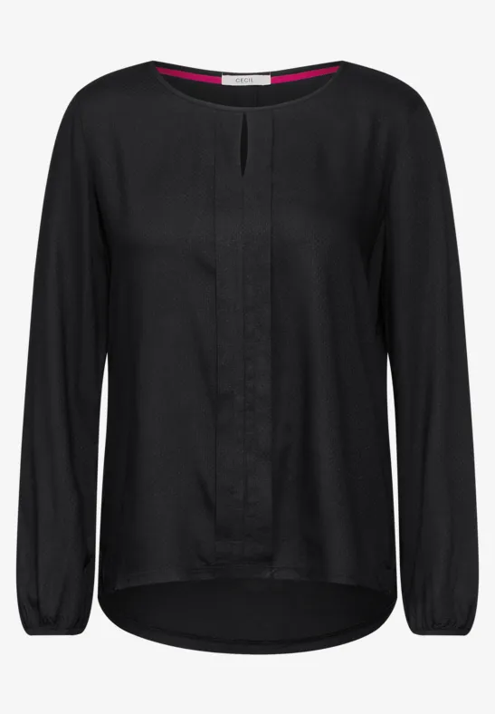 Materialmix-Bluse Black