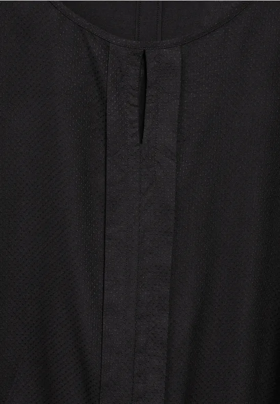 Materialmix-Bluse Black