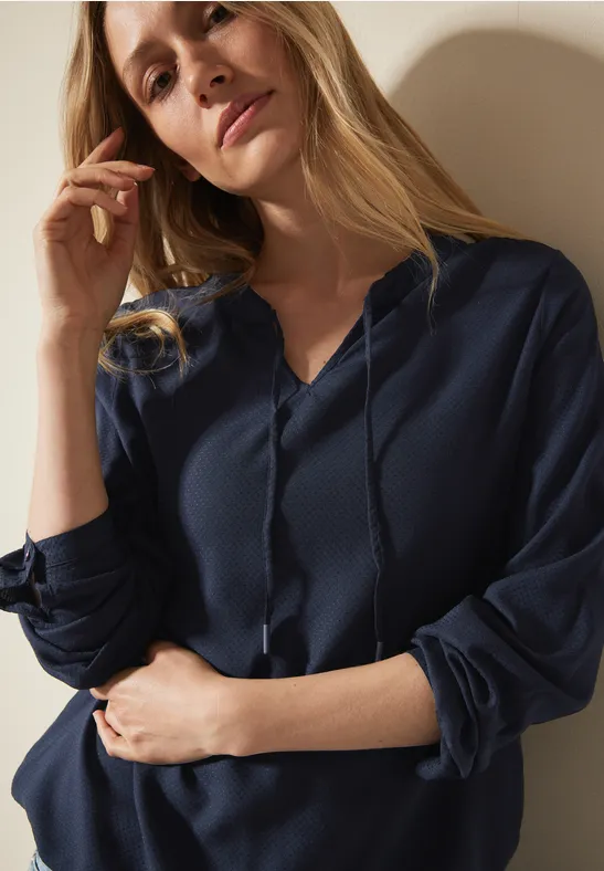 Bluse mit elastischem Saum universal blue