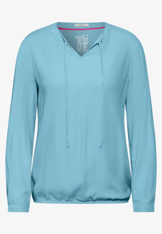 Bluse mit elastischem Saum turquoise