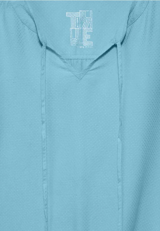 Bluse mit elastischem Saum turquoise