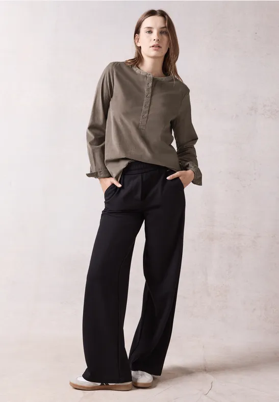 Blouse en velours côtelé sporty taupe