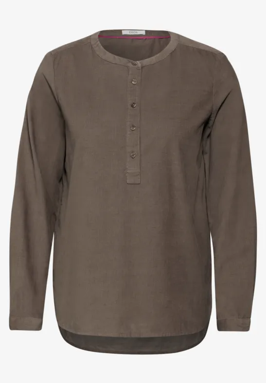 Blouse en velours côtelé sporty taupe