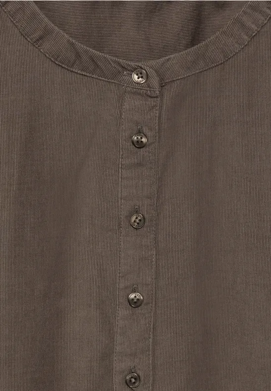 Blouse en velours côtelé sporty taupe