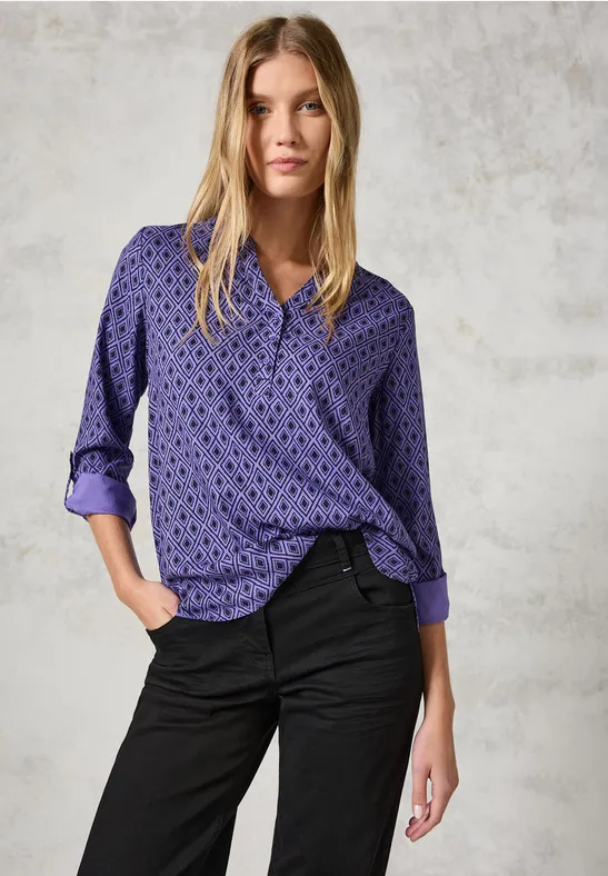 Bedruckte Bluse wild lilac