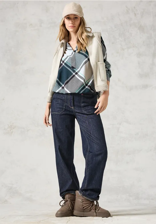 Blouse à carreaux atlantic green