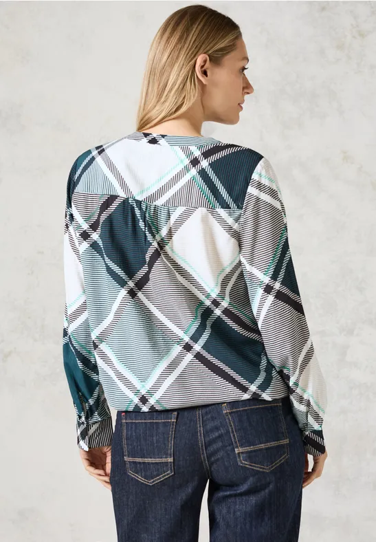 Blouse à carreaux atlantic green