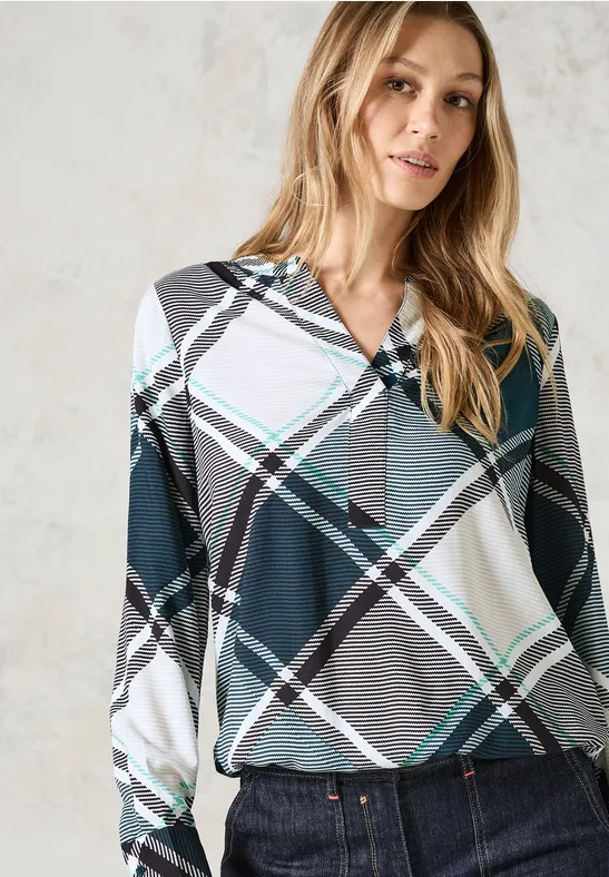 Blouse à carreaux atlantic green